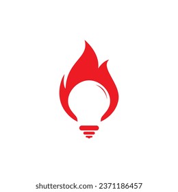 Fire Lamp Logo Vector Design Template