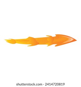 Vector de dibujos animados de iconos rojos con láser de fuego. Efecto de perno de disparo. Arma de efecto