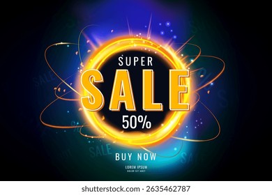 Fire layout. Hot sale. Advertising promo. Discount icon. Shopping label. Glow flame circle. Special offer symbol. Burn badge as promotion sticker. Shiny orbit sparkles. Vector graphic banner design