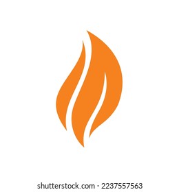 Fire leaf flame logo design. Vector image