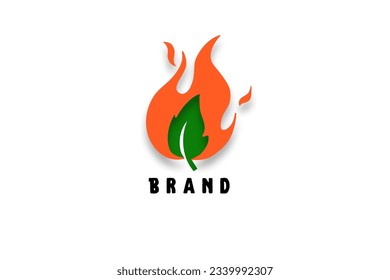 Logotipo moderno minimalista para la hoja de fuego