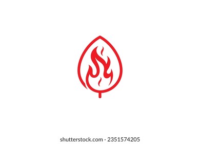 Fire leaf vector logo design