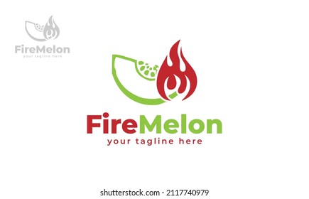 Fire lemon logo design. vector