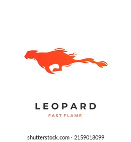 Fire leopard illustration logo vector