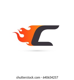 Fire Letter C logo template. Isolated on white background, vector illustration eps 10.