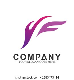 fire letter f logo template, Abstract icon template