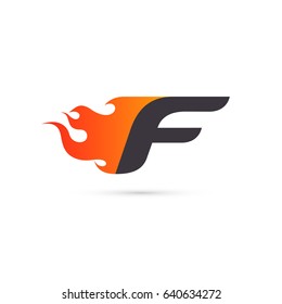 Fire Letter F logo template. Isolated on white background, vector illustration eps 10.