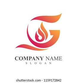 fire letter g logo template
