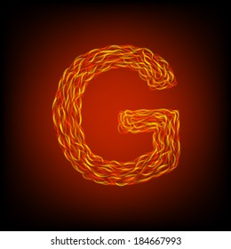 Fire letter G. Vector illustration