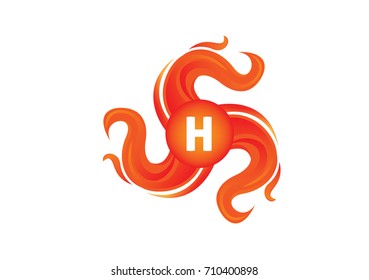 fire and letter h