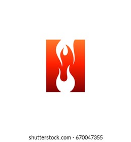 Fire Letter H Logo Template