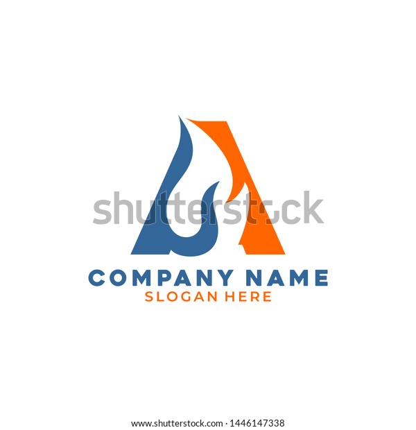 Fire and letter A logo. Abstract letter A and
fire logo design.