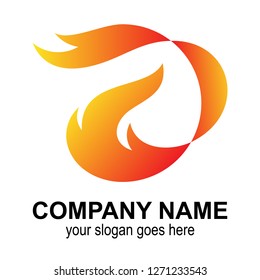 fire letter A logo design