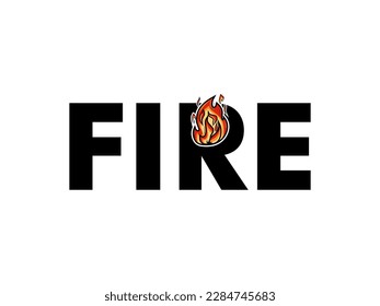 Fire letter Logo design vector template, Creative Bonfire Logotype Fire Logo concept.