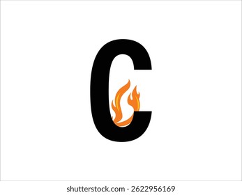 Fire letter logo design vector