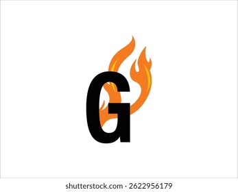 Fire letter logo design vector