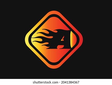 Fire A Letter Logo And Icon Design Template