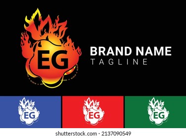 Vorlage für das Logo und das Design von Symbolen für Fire-EG-Zeichen