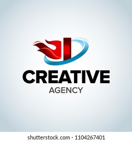 Fire Letter I logo template. Burning flame design element vector illustration. Corporate branding identity. Creative Fire logotype template. Isolated vector illustration.