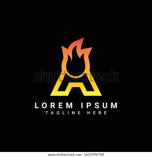 fire A letter\
logo,Fire flames logo design vector, logo letter b with fire design\
template, fast and fire\
icon
