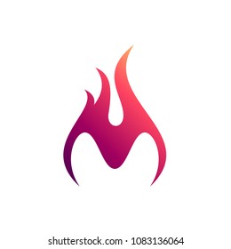 Fire Letter M Logo