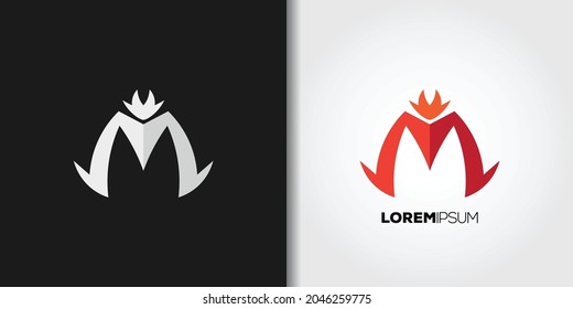 conjunto de vectores de plantillas de logotipo de letra de fuego m