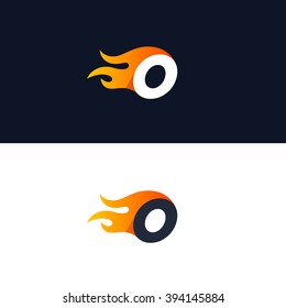 Fire Letter O logo template. Burning flame design element vector illustration. Corporate branding identity
