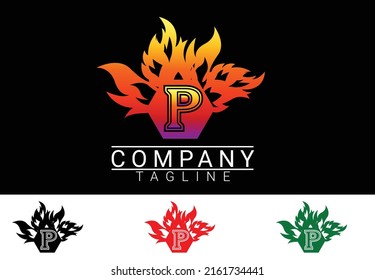 Feuerwehraufkleber P, Logo- und Symboldesign-Vorlage
