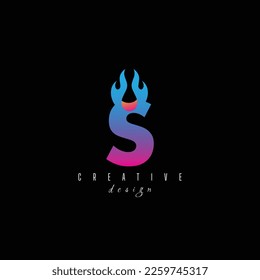 carácter de incendio y letra S, letra, logotipo de sílaba