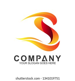 fire letter S logo, Fast and delivery logo