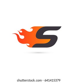 Fire Letter S logo template. Isolated on white background, vector illustration eps 10.