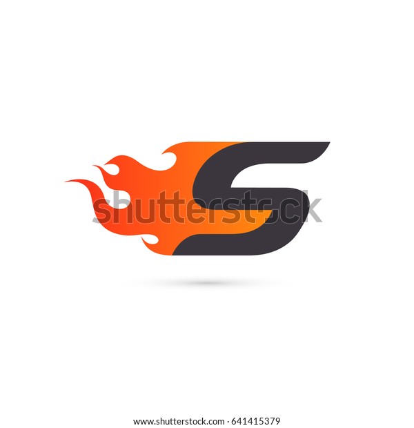 Fire Letter S Logo Template Isolated Stock Vector (Royalty Free) 641415379