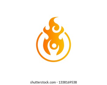 fire life logo vector design element 