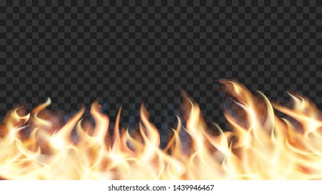 Fire Light Border Isolated On Transparent Stock Vector (Royalty Free ...