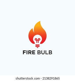 logotipo de la bombilla de fuego o logotipo de la llama