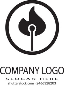 Fire Light icon, fire light logo, Burning Match Logo, business icon, business logo, fire light icon vector illustration