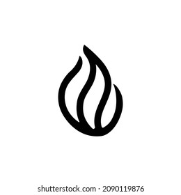 Symbol für Feuerlicht, schwarze Symbol auf weißem Hintergrund