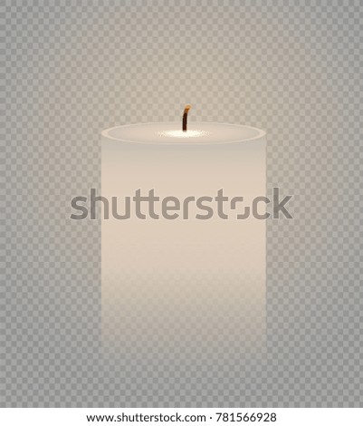 Fire light. Vector illustration realistic candle flame  Isolated on a transparent background. 