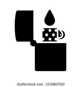 Fire Lighter flat icon. A portable device for campfire and outdoor cooking adventure shown by a lighter