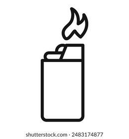 fire lighter icon Black line art vector