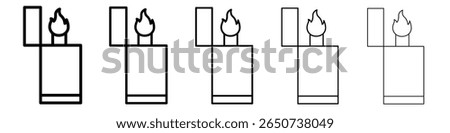 fire lighter icon flat illustration set logo