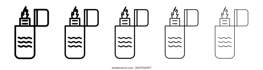 fire lighter icon isolated vector on white background set