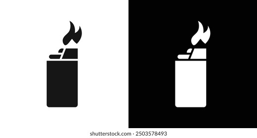 fire lighter icon line art vector