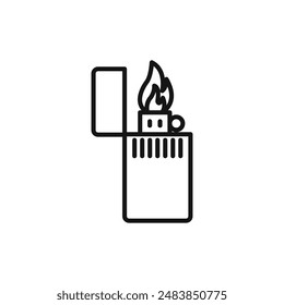 Feuerzeug-Symbol-Logo-Zeichen-Vektorgrafik-Umriss