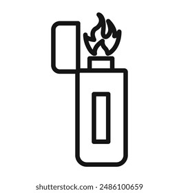 fire lighter icon mark in filled style