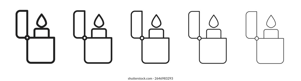 fire lighter icon thin flat outline style vector sign