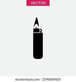 fire lighter icon, vector simple flat black trendy style illustration for web and app..eps