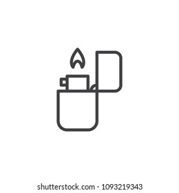 Fire lighter outline icon. linear style sign for mobile concept and web design. Lighter fire flame simple line vector icon. Symbol, logo illustration. Pixel perfect vector graphics