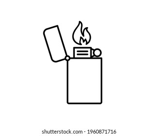 Fire lighter outline icon. linear style sign for mobile concept and web design. Lighter fire flame simple line vector icon. Symbol, logo illustration. Pixel perfect vector graphics.