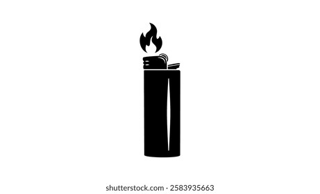 Fire lighter symbol, black isolated silhouette